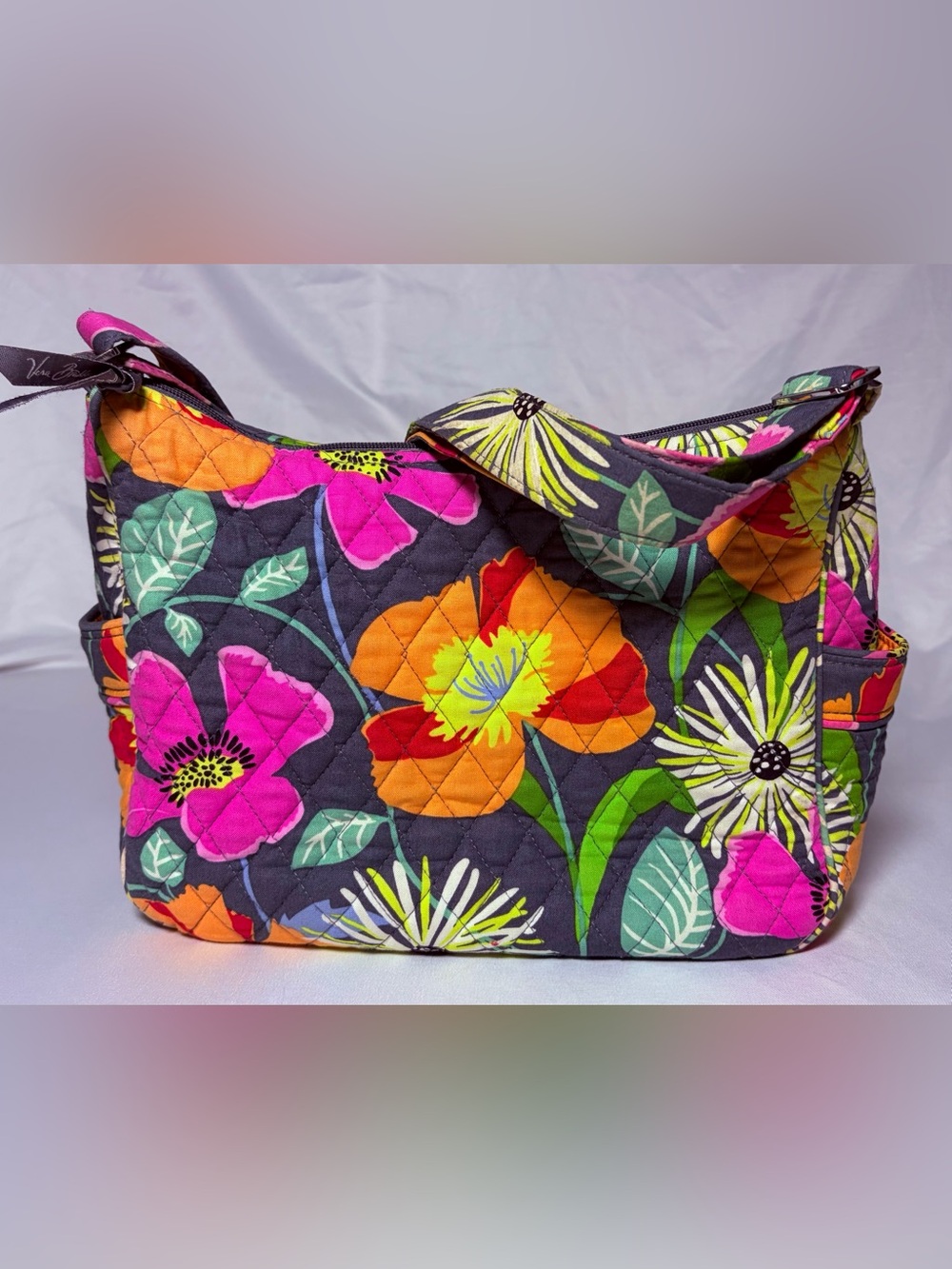 Vera Bradley On The Go Crossbody Handbag Retired Jazzy Blooms Pattern Excellent